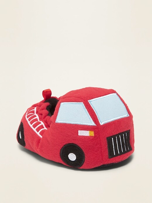 View large product image 1 of 4. Plush Fire Truck Slippers for Toddler Boys