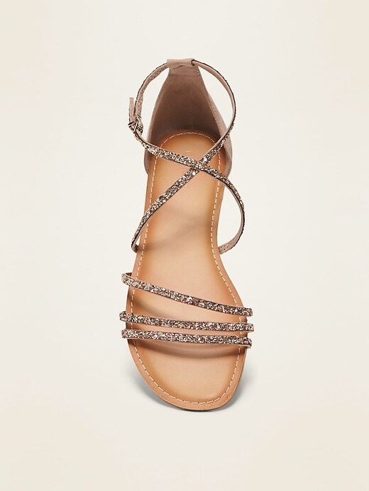 Image number 3 showing, Glitter-Strap Faux-Suede Sandals for Women