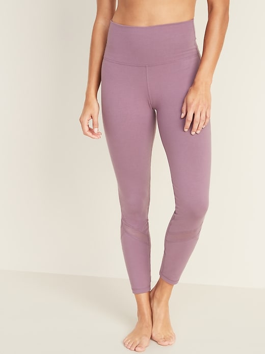 View large product image 1 of 2. High-Waisted Balance Mesh-Trim 7/8-Length Leggings For Women