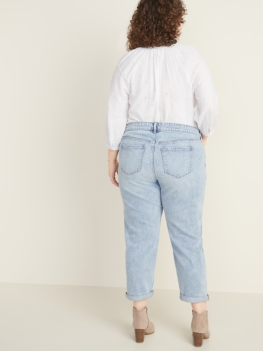 Image number 2 showing, Mid-Rise Plus-Size Boyfriend Straight Jeans