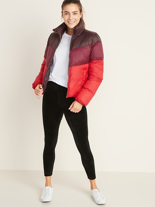 Image number 3 showing, Color-Block Frost-Free Puffer Jacket for Women