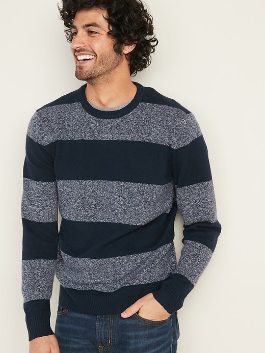 Image number 1 showing, Super-Soft Striped Crew-Neck Sweater