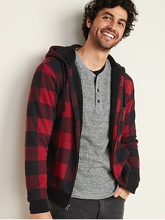 Sherpa-Lined Zip Hoodie for Men