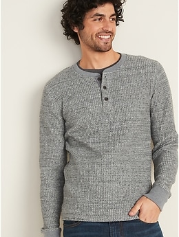 Old Navy Waffle-Knit Henley T-Shirt for Men