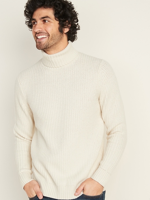 View large product image 1 of 1. Rib-Knit Turtleneck Sweater