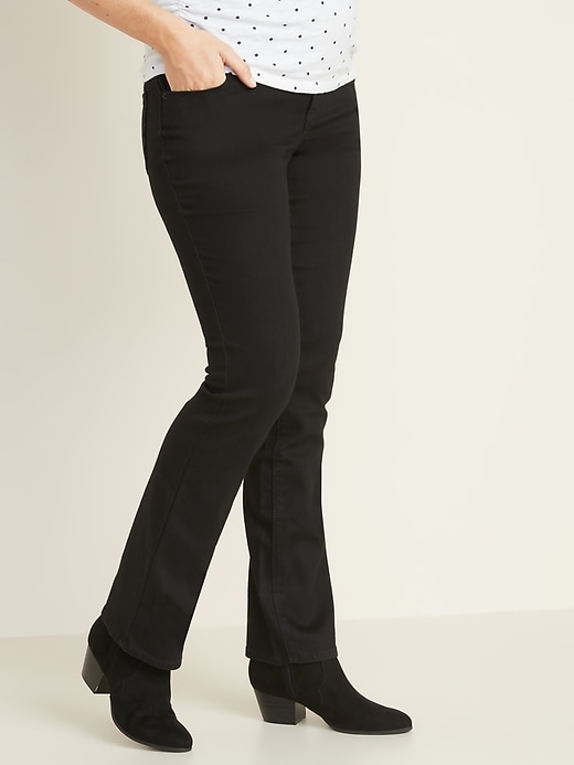 View large product image 1 of 3. Maternity Full-Panel Black Boot-Cut Jeans
