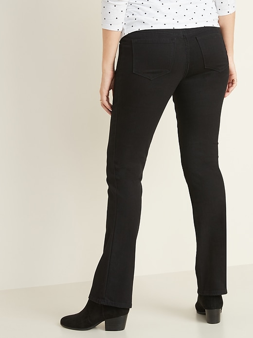 View large product image 2 of 3. Maternity Full-Panel Black Boot-Cut Jeans