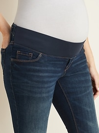 View large product image 3 of 3. Maternity Front-Low Panel Rockstar Super Skinny Jeans