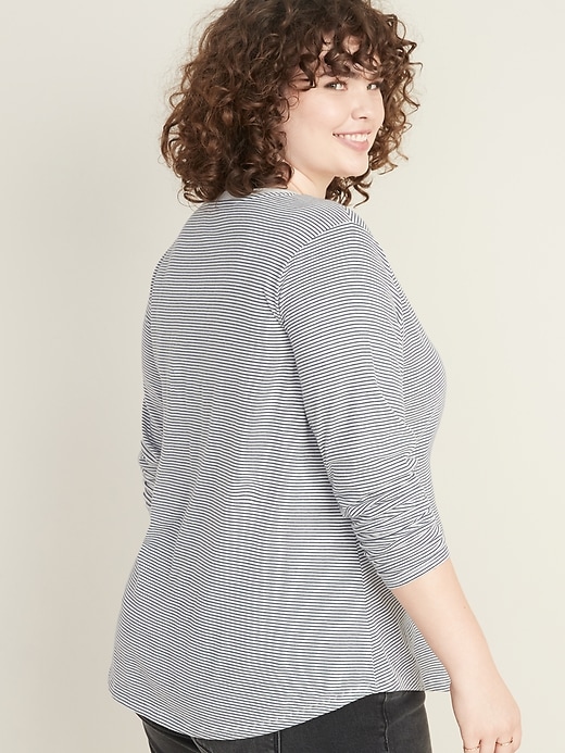 Image number 2 showing, EveryWear Plus-Size Striped V-Neck Tee