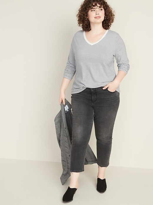 Image number 3 showing, EveryWear Plus-Size Striped V-Neck Tee