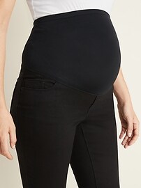View large product image 3 of 3. Maternity Full-Panel Black Boot-Cut Jeans