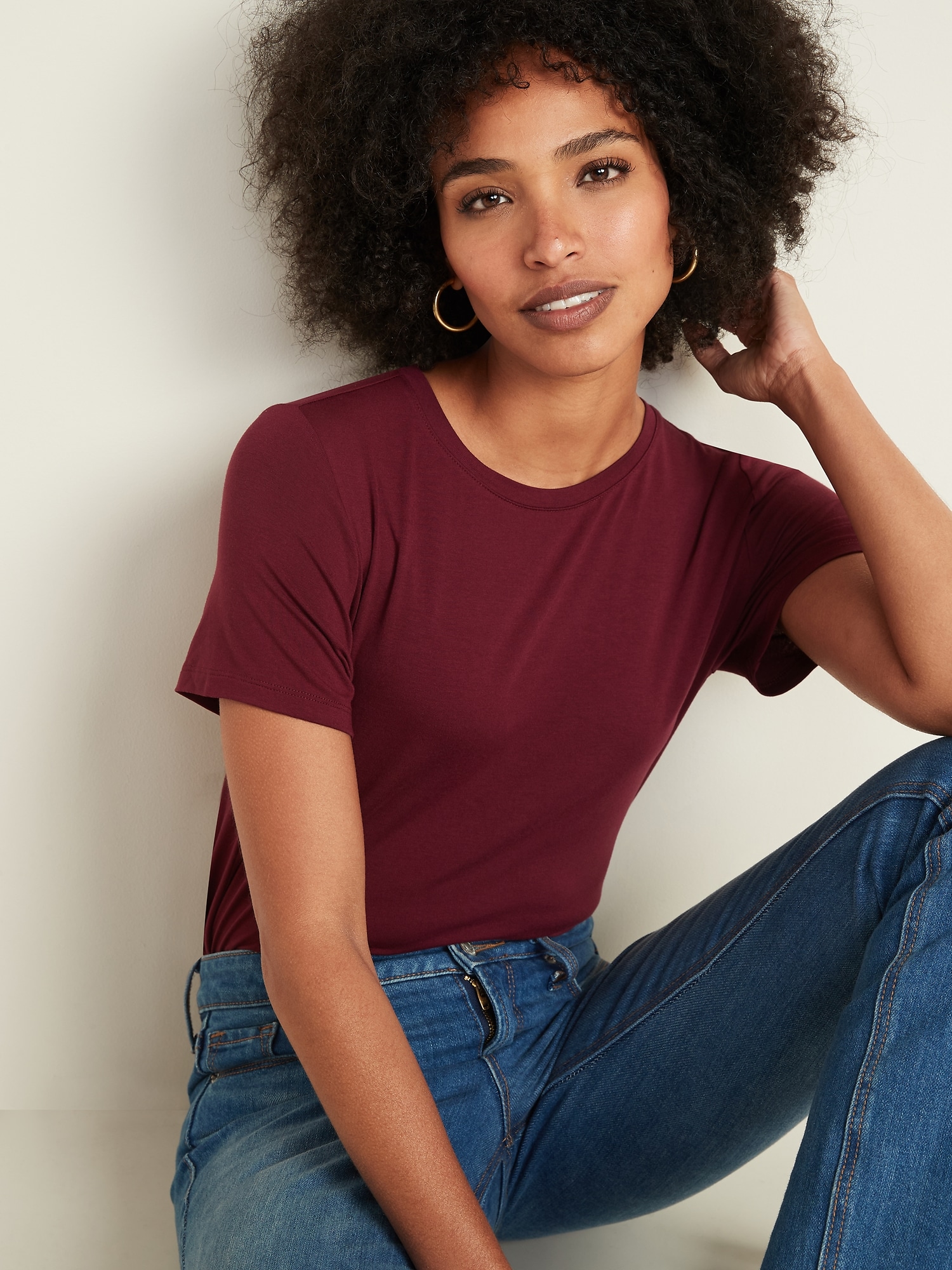 luxe crew neck tee old navy