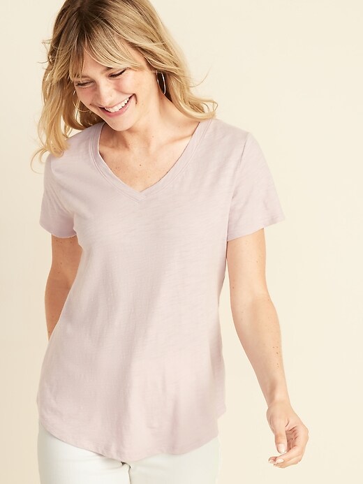 Image number 1 showing, EveryWear Slub-Knit V-Neck T-Shirt for Women