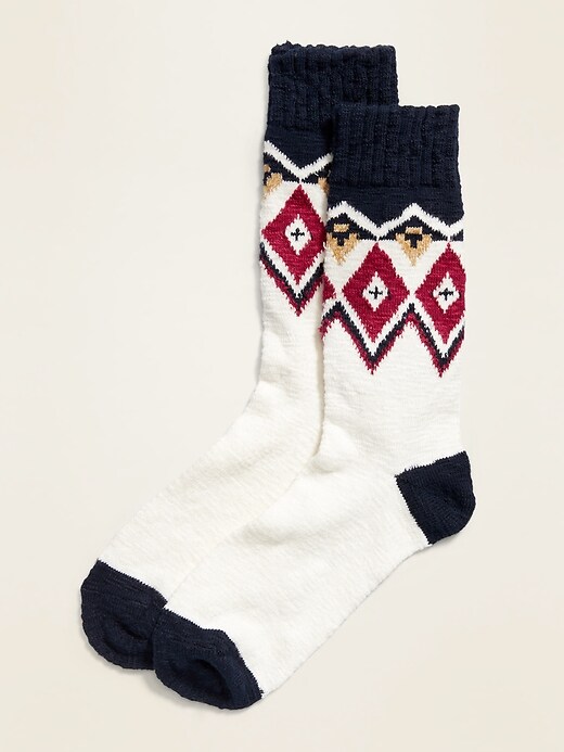 View large product image 1 of 1. Patterned Go-Warm Crew Socks