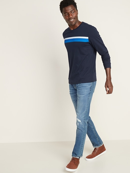 Image number 3 showing, Soft-Washed Chest-Stripe Long-Sleeve Tee