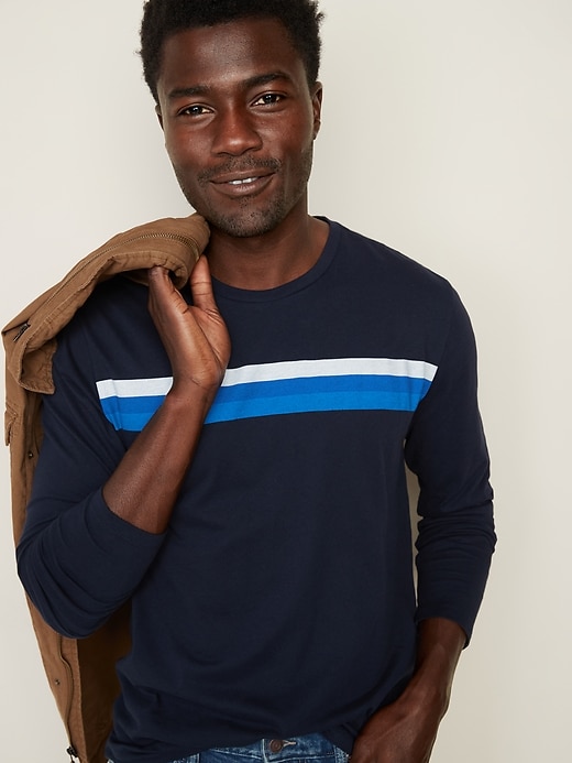 Image number 4 showing, Soft-Washed Chest-Stripe Long-Sleeve Tee