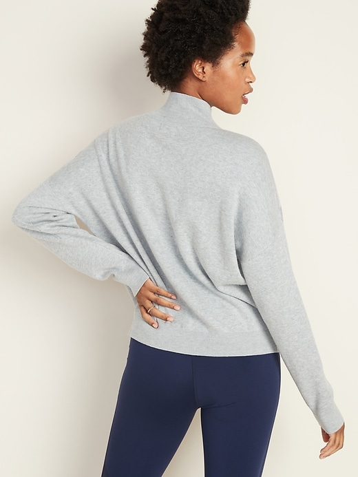 Image number 2 showing, Color-Blocked Chevron Turtleneck Sweater for Women