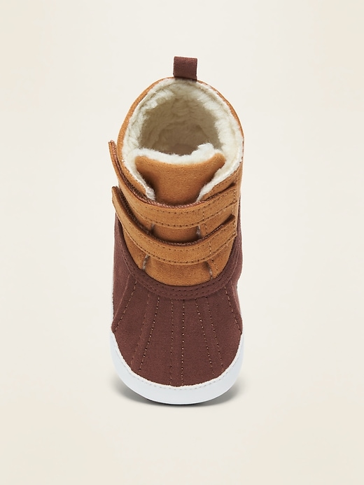 View large product image 2 of 4. Faux-Suede Sherpa-Lined Boots for Baby