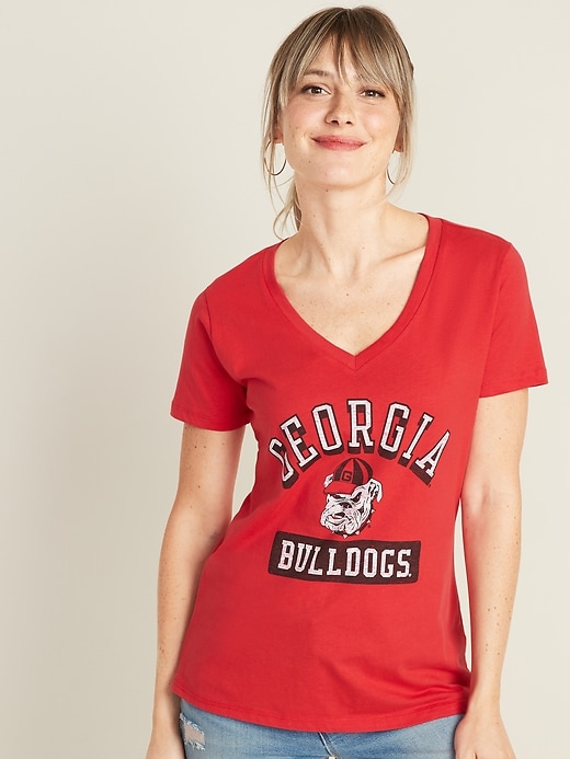 View large product image 1 of 1. University of Georgia&#174 Bulldogs V-Neck Tee for Women