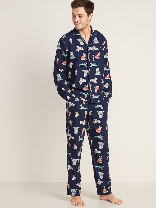 View large product image 1 of 2. Patterned Flannel Pajama Set