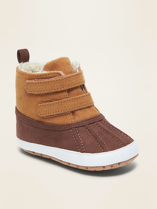 View large product image 1 of 4. Faux-Suede Sherpa-Lined Boots for Baby