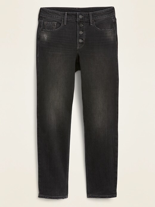 Image number 5 showing, High-Waisted Power Slim Straight Button-Fly Ankle Jeans for Women