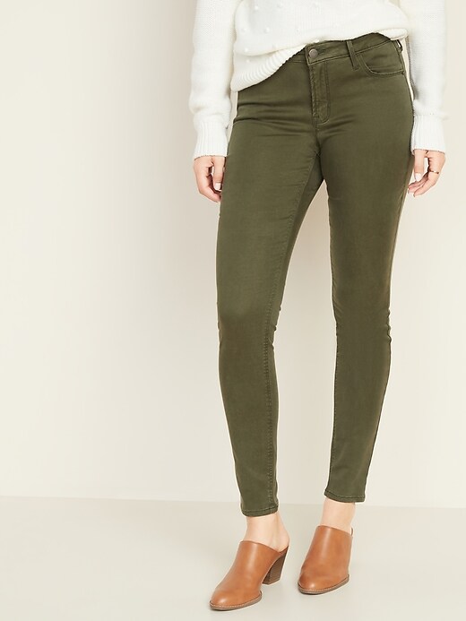 Image number 1 showing, Mid-Rise Sateen Rockstar Super Skinny Jeans for Women