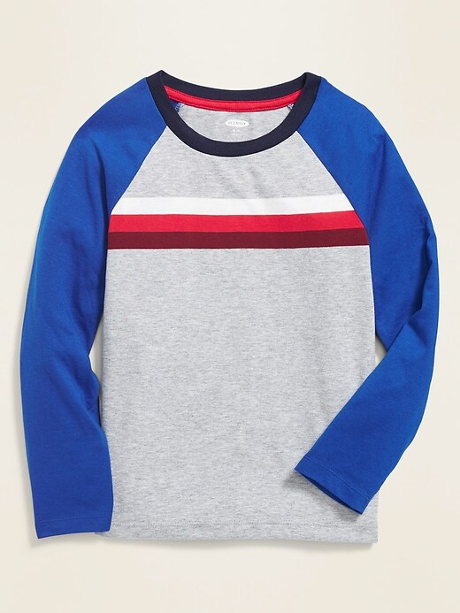 View large product image 1 of 3. Softest Chest-Stripe Raglan Tee For Boys