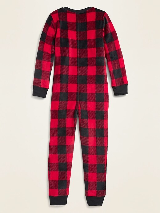 View large product image 2 of 2. Micro Fleece Plaid One-Piece for Boys