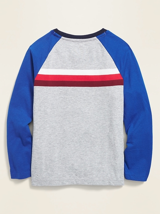 View large product image 2 of 3. Softest Chest-Stripe Raglan Tee For Boys