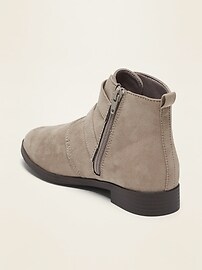 View large product image 3 of 3. Faux-Suede Double-Buckle Booties for Girl