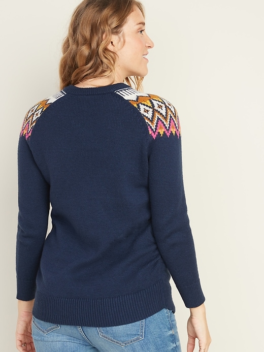 Image number 2 showing, Maternity Fair Isle Pullover Sweater