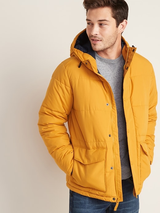 Image number 1 showing, Water-Resistant Hooded Puffer Jacket