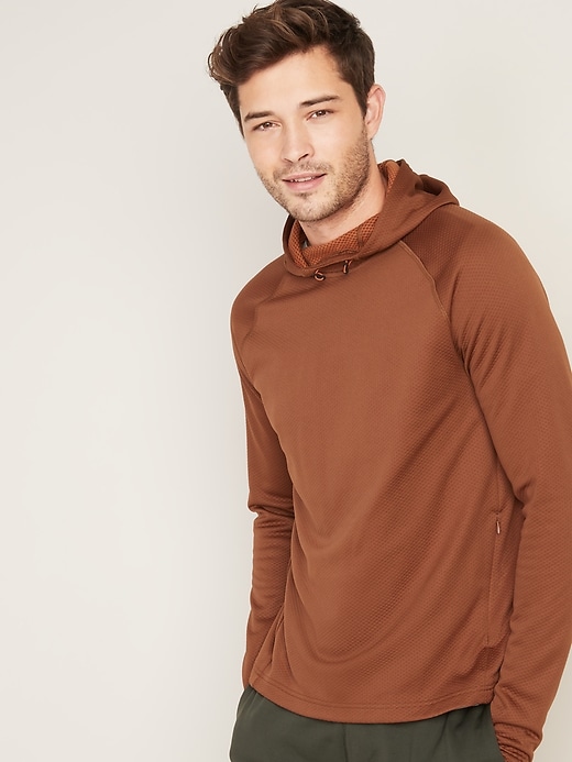 View large product image 1 of 1. Go-Warm Thermal-Knit Pullover Hoodie