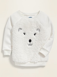 View large product image 4 of 4. Plush Sherpa Critter Sweatshirt for Toddler Girls