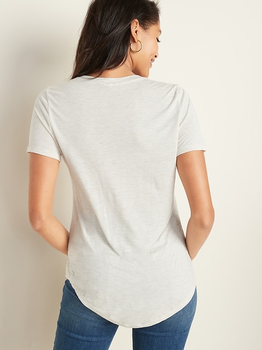 Image number 2 showing, Luxe Sparkle-Knit V-Neck Tee for Women