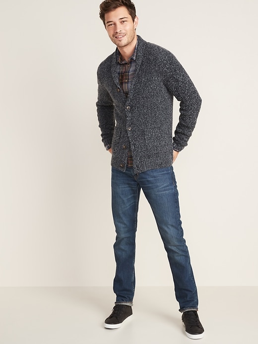 Image number 3 showing, Thick-Textured Shawl-Collar Cardigan