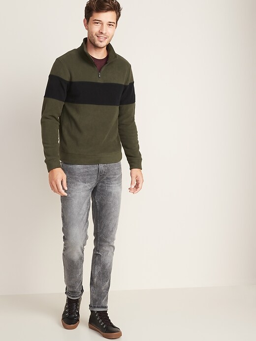 Image number 3 showing, Micro Performance Fleece Color-Block 1/4-Zip Pullover