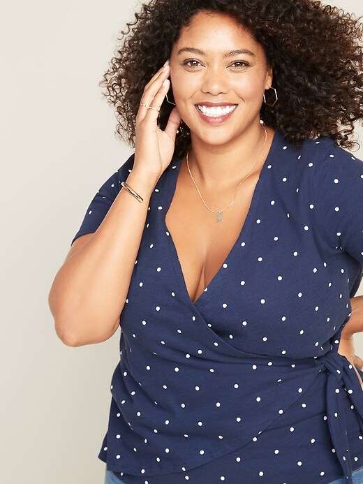 Image number 4 showing, Wrap-Front Plus-Size Side-Tie Top