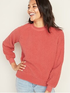 old navy sherpa pullover women's