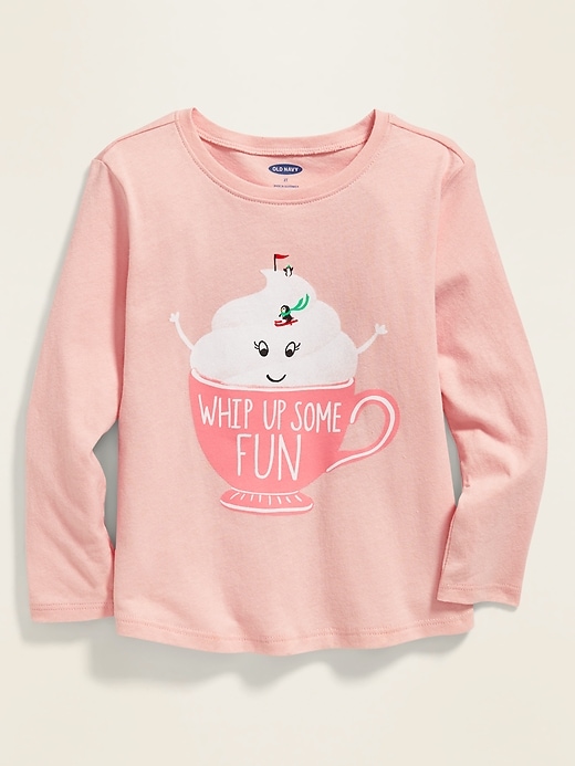 View large product image 1 of 2. Graphic Long-Sleeve Tee for Toddler Girls