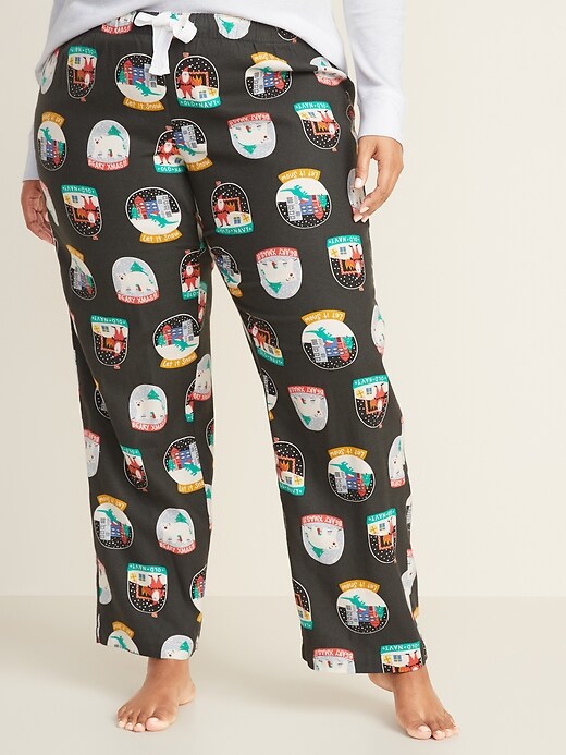 View large product image 1 of 1. Patterned Flannel Plus-Size Pajama Pants