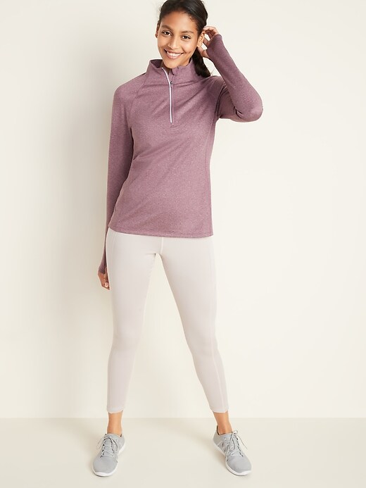 Image number 3 showing, 1/4-Zip Lightweight Fleece Pullover for Women