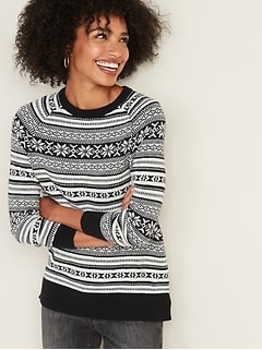 womens black fair isle sweater