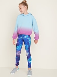 View large product image 3 of 4. Printed Elevate Go-Dry Mesh-Trim Leggings for Girls