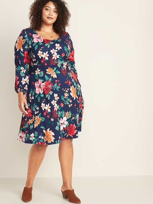 Image number 1 showing, Fit & Flare Plus-Size Dress