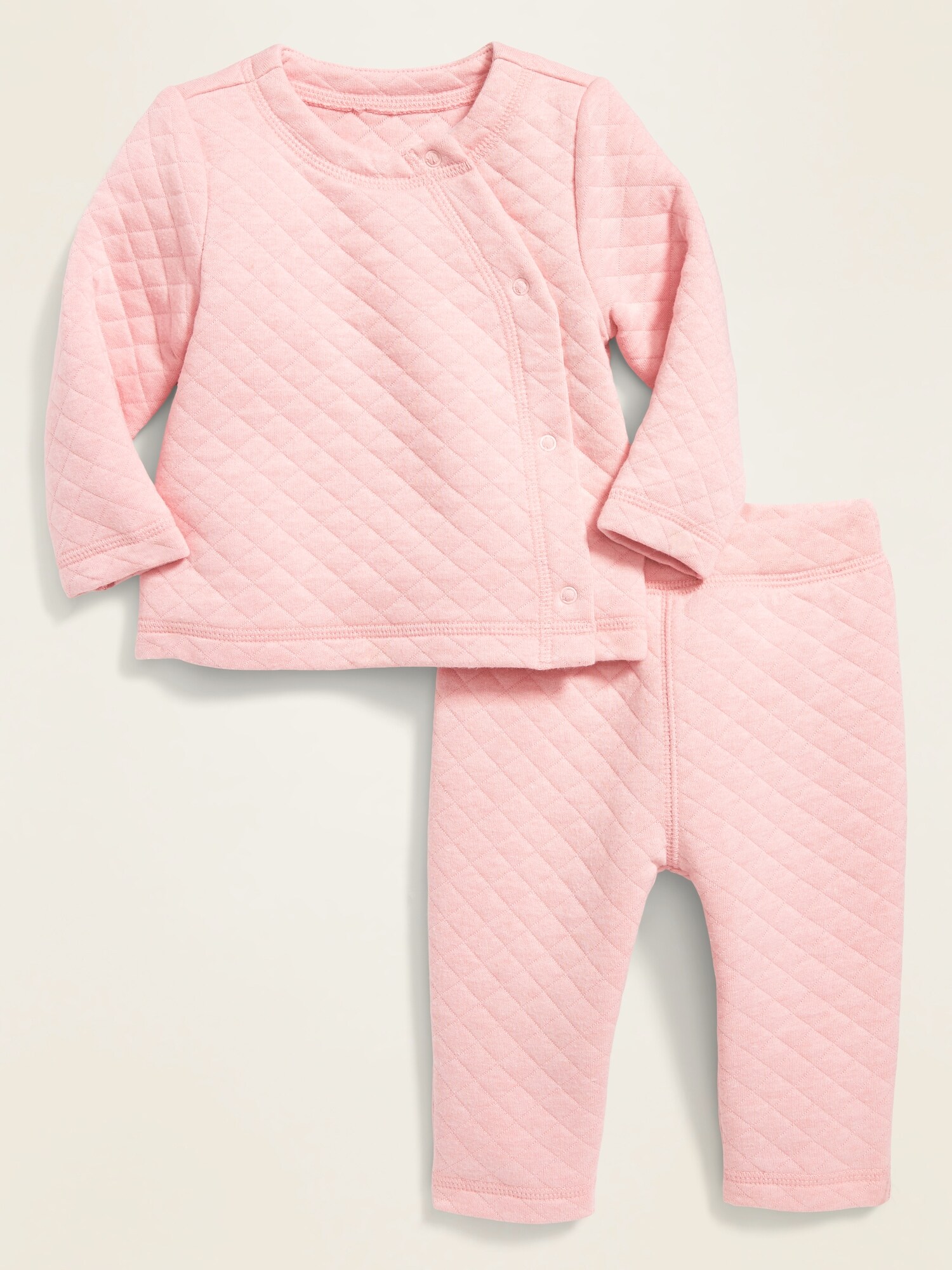 Diamond-Quilted Jersey Kimono Top & Pants Set for Baby | Old Navy