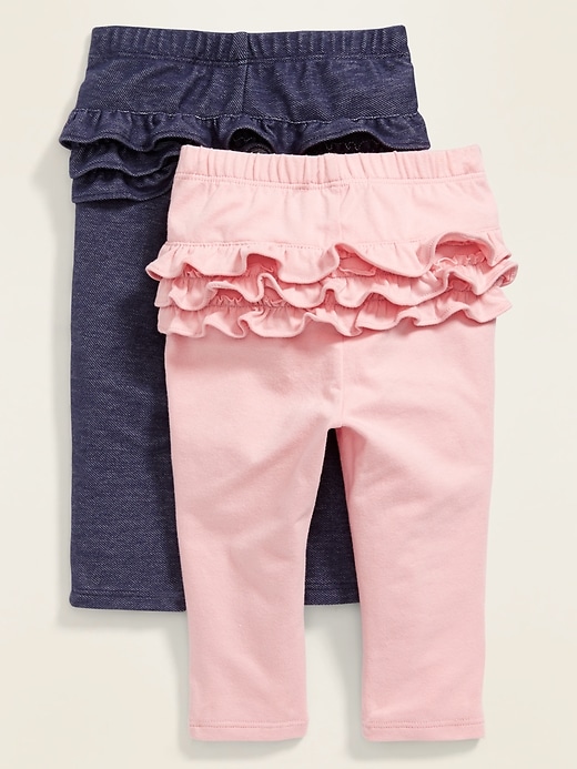 View large product image 2 of 2. Ruffle-Yoke Leggings 2-Pack for Baby