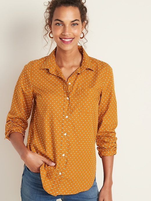 View large product image 1 of 1. Polka-Dot Poplin Classic Shirt for Women