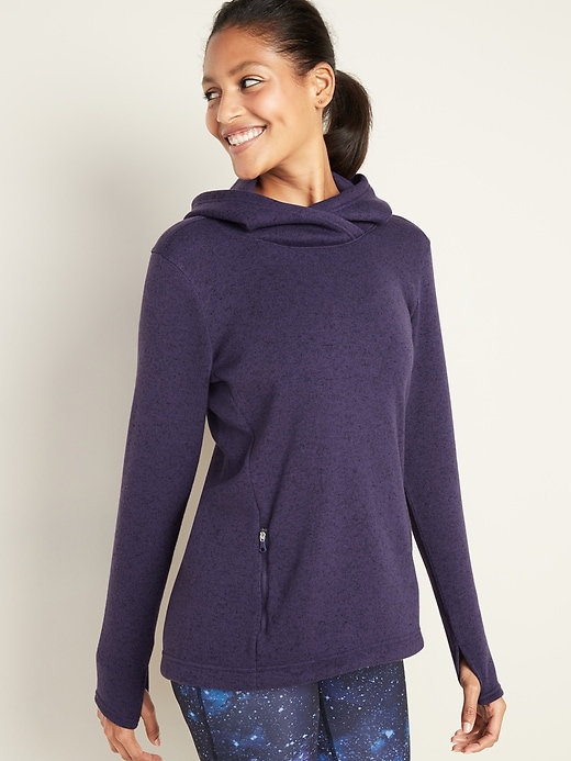View large product image 1 of 1. Go-Warm Sweater-Knit Performance Hoodie for Women